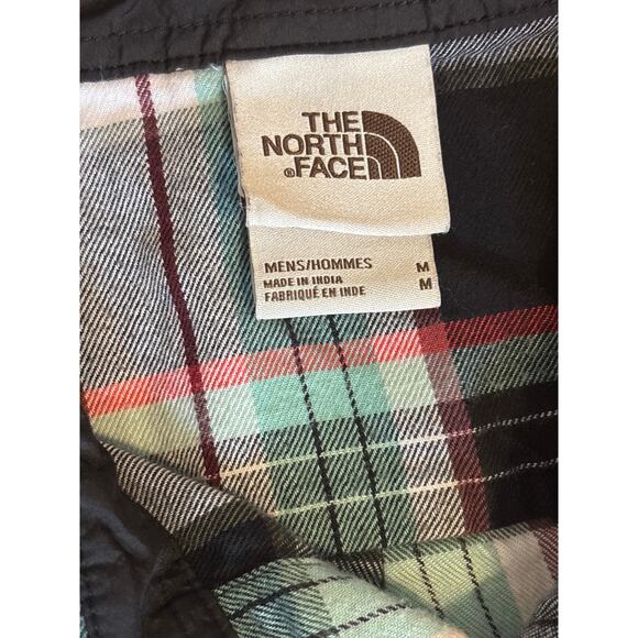 The North Face Shirt Mens Medium Green/Black Plaid Flannel Button Up Outdoor - Picture 3 of 6